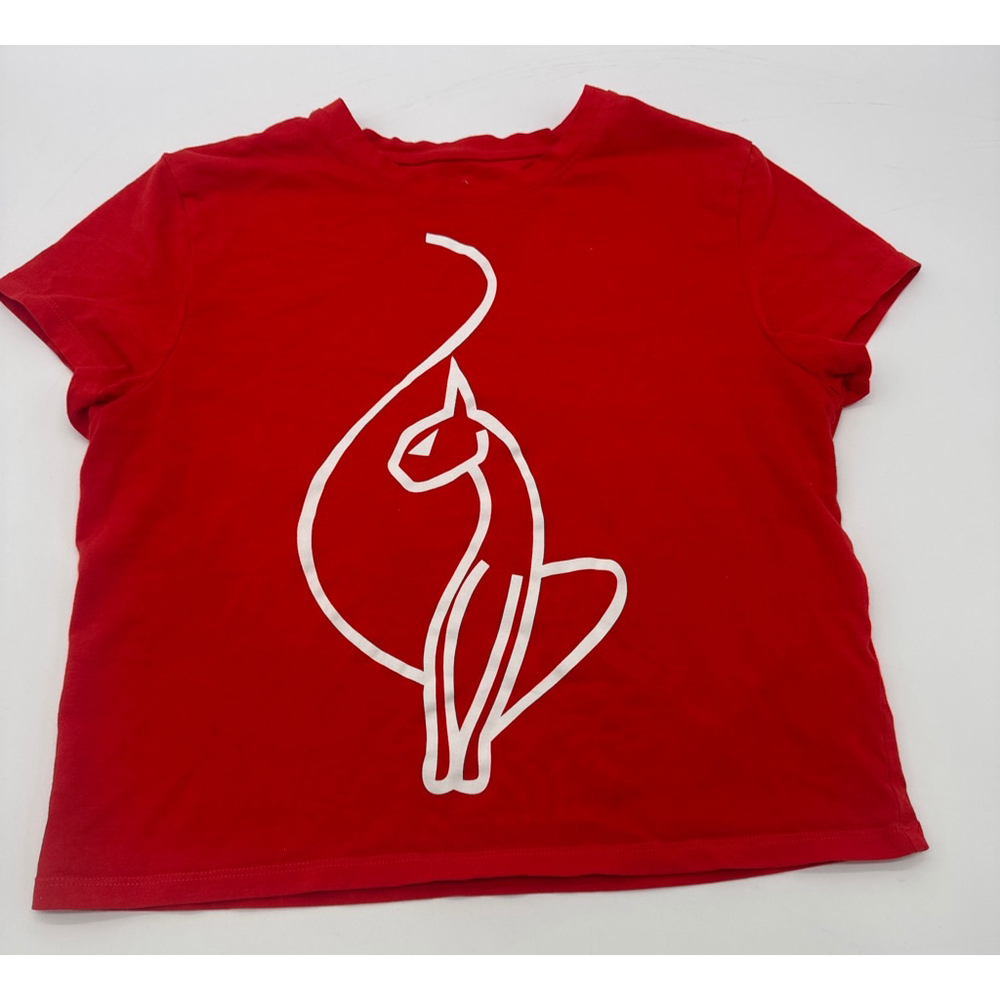 BABY PHAT Red Short Sleeve Cat Tee L